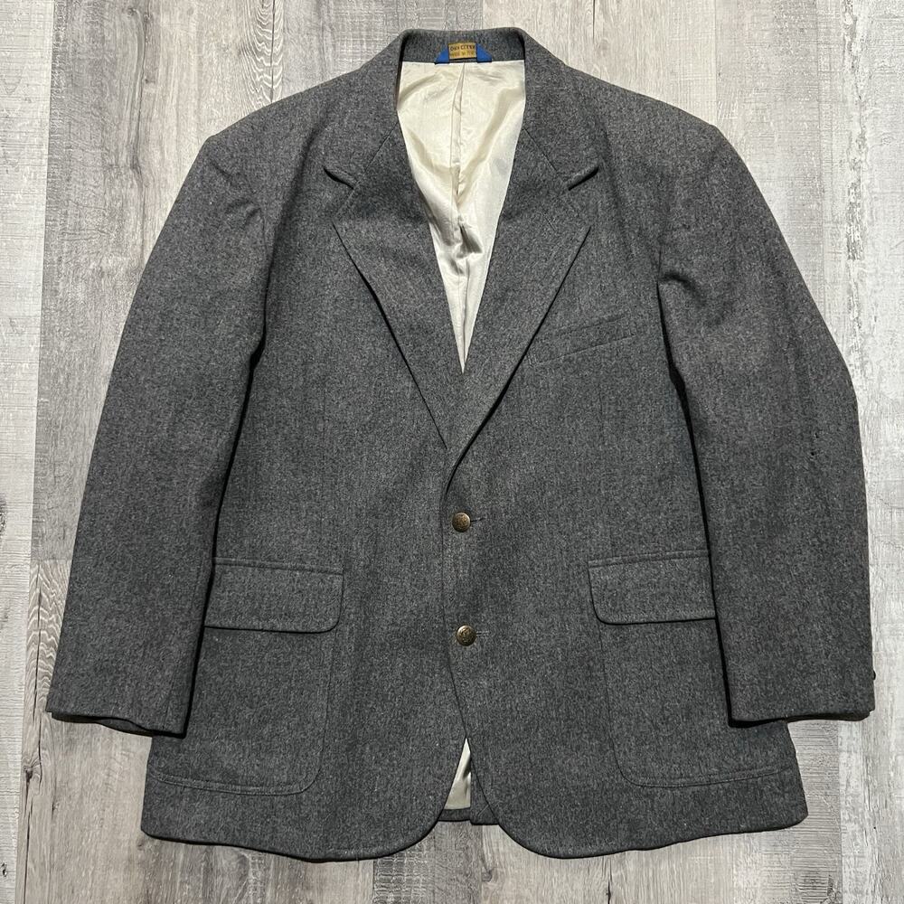 VTG Pendleton Woolen Mills Grey Wool Western Blazer Jacket Two Button Men's 46